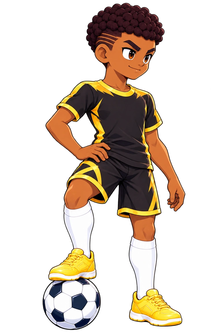 KAIO com seu uniforme cosmético de futebol.