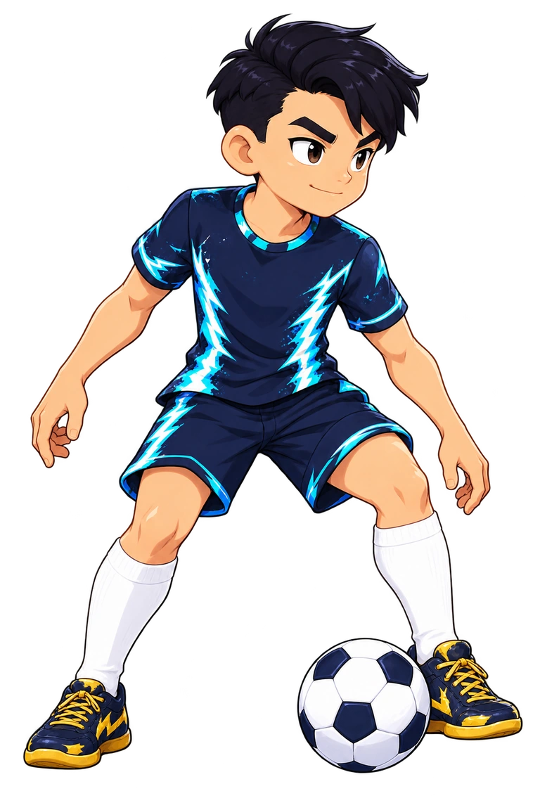 TETSU com seu uniforme cosmético de futebol.